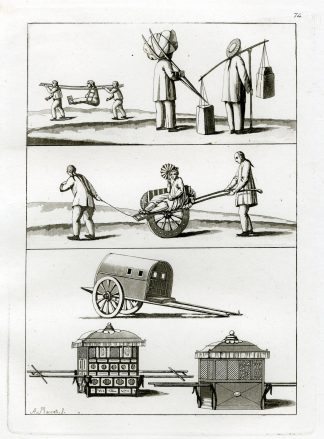 Antique Print-TRANSPORT-VEHICLE-CHINA-PL.LXXIV.-Ferrario-Rancati-c.1827