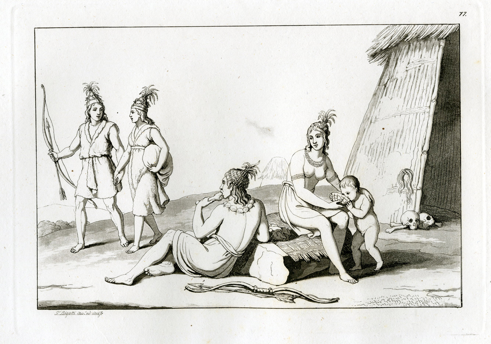, Antique Print-TAIWAN-TRADITIONAL CLOTHES-PL.LXXVII.-Ferrario-Bigatti-c.1827, Pictura Antique Prints