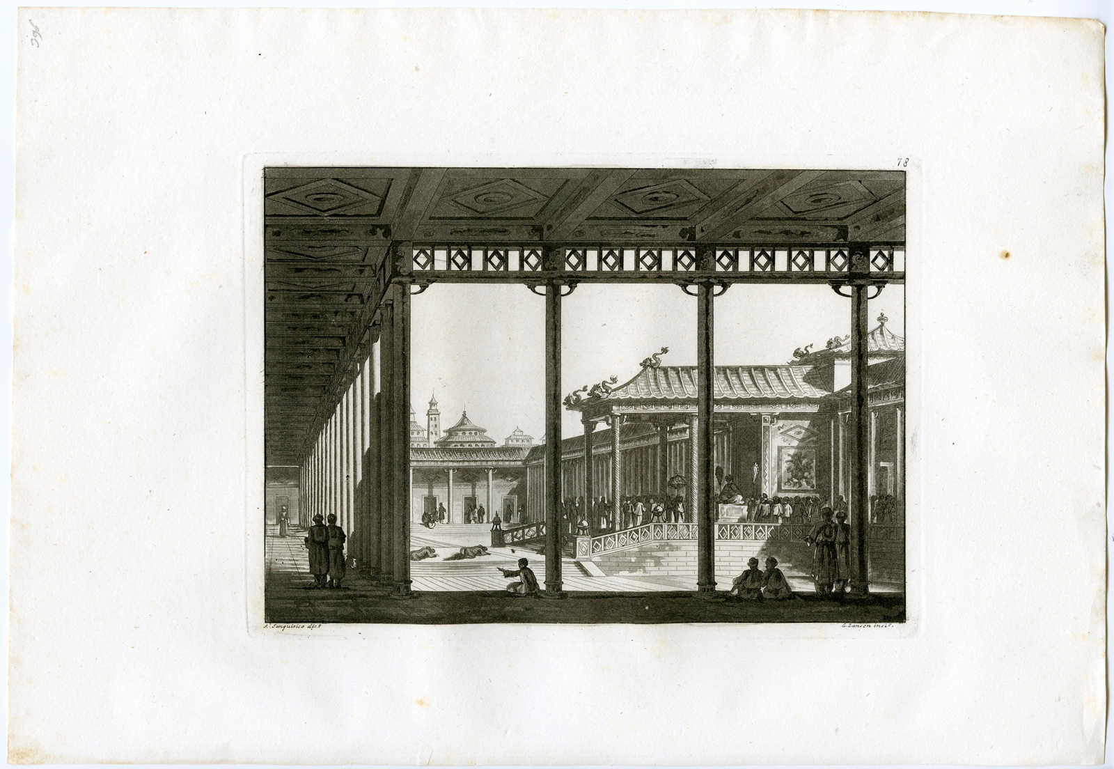, Antique Print-JAPANESE EMPEROR’S THRONE-ARCHITECTURE-PL.LXXVIII.-Ferrario-Zancon -c.1827, Pictura Antique Prints