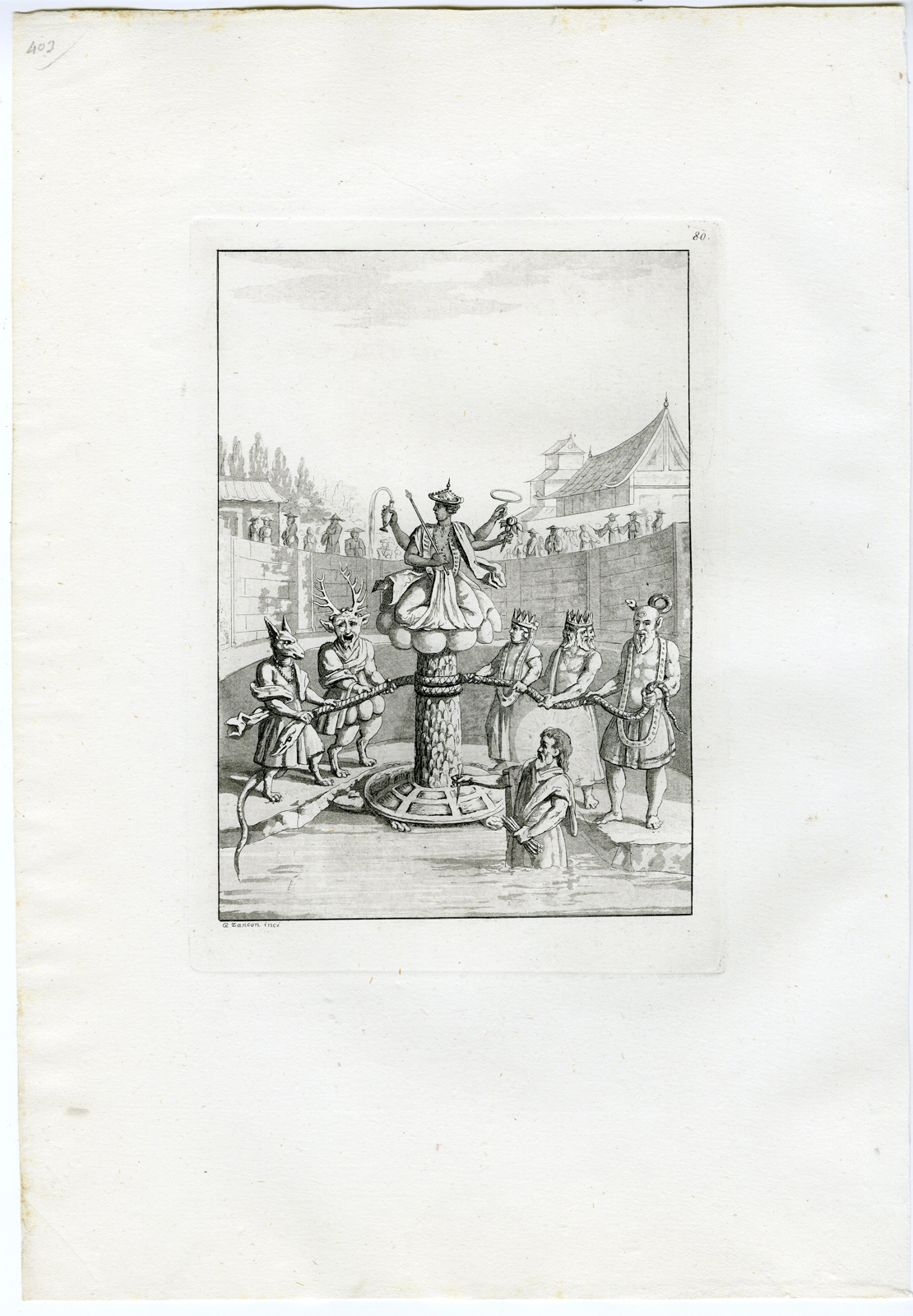 , Antique Print-JAPANESE-SHINTO GODS-ANCIENT-PL.LXXX.-Ferrario-Zancon -c.1827, Pictura Antique Prints