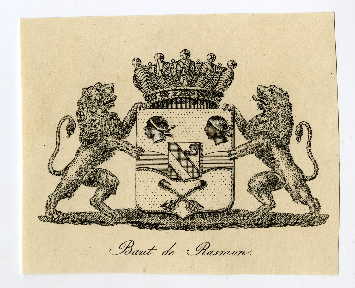 , Antique Print-COAT OF ARMS-FAMILY CREST-BAUT DE RASMON-Weleveld-1830, Pictura Antique Prints
