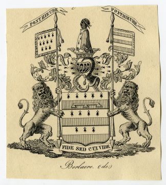 Antique Print-COAT OF ARMS-FAMILY CREST-DE BERLAERE.-Weleveld-1830
