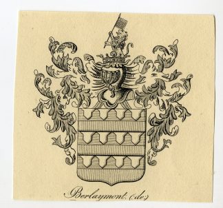 Antique Print-COAT OF ARMS-FAMILY CREST-DE BERLAYMONT-Weleveld-1830
