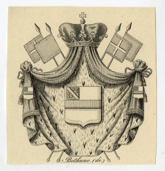 Antique Print-COAT OF ARMS-FAMILY CREST-DE BETHUNE-Weleveld-1830