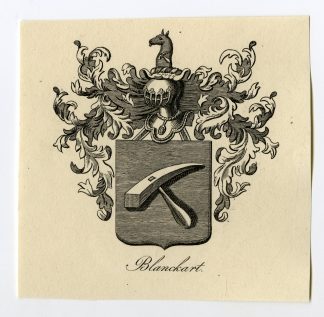 Antique Print-COAT OF ARMS-FAMILY CREST-BLANCKART-BLANKART-Weleveld-1830