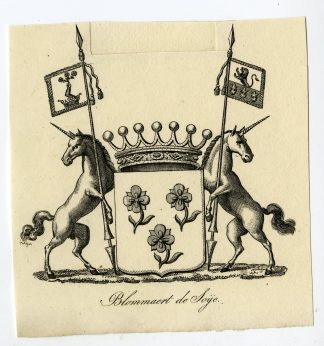 Antique Print-COAT OF ARMS-FAMILY CREST-BLOMMAERT DE SOIJE-Weleveld-1830