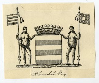 Antique Print-COAT OF ARMS-FAMILY CREST-BLAVIER DE LA ROCQ-Weleveld-1830