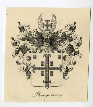 Antique Print-COAT OF ARMS-FAMILY CREST-VAN BOECOP-Weleveld-1830
