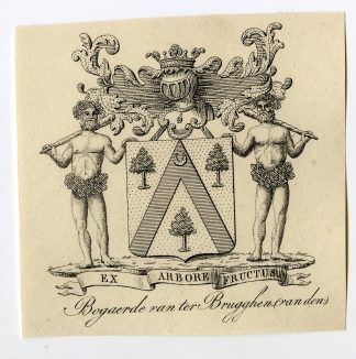 Antique Print-COAT OF ARMS-FAMILY CREST-VAN DER BOGAERDE-BRUGGHEN-Weleveld-1830