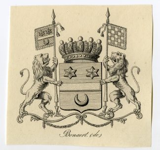 Antique Print-COAT OF ARMS-FAMILY CREST-DE BONAERT-BONAART-Weleveld-1830
