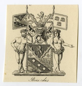 Antique Print-COAT OF ARMS-FAMILY CREST-DU BOIS-Weleveld-1830