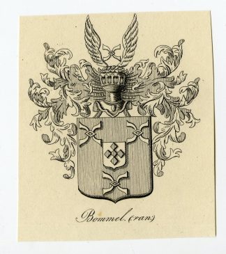 Antique Print-COAT OF ARMS-FAMILY CREST-VAN BOMMEL-Weleveld-1830