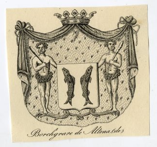 Antique Print-COAT OF ARMS-FAMILY CREST-DE BORCHGRAVE-ALTENA-Weleveld-1830