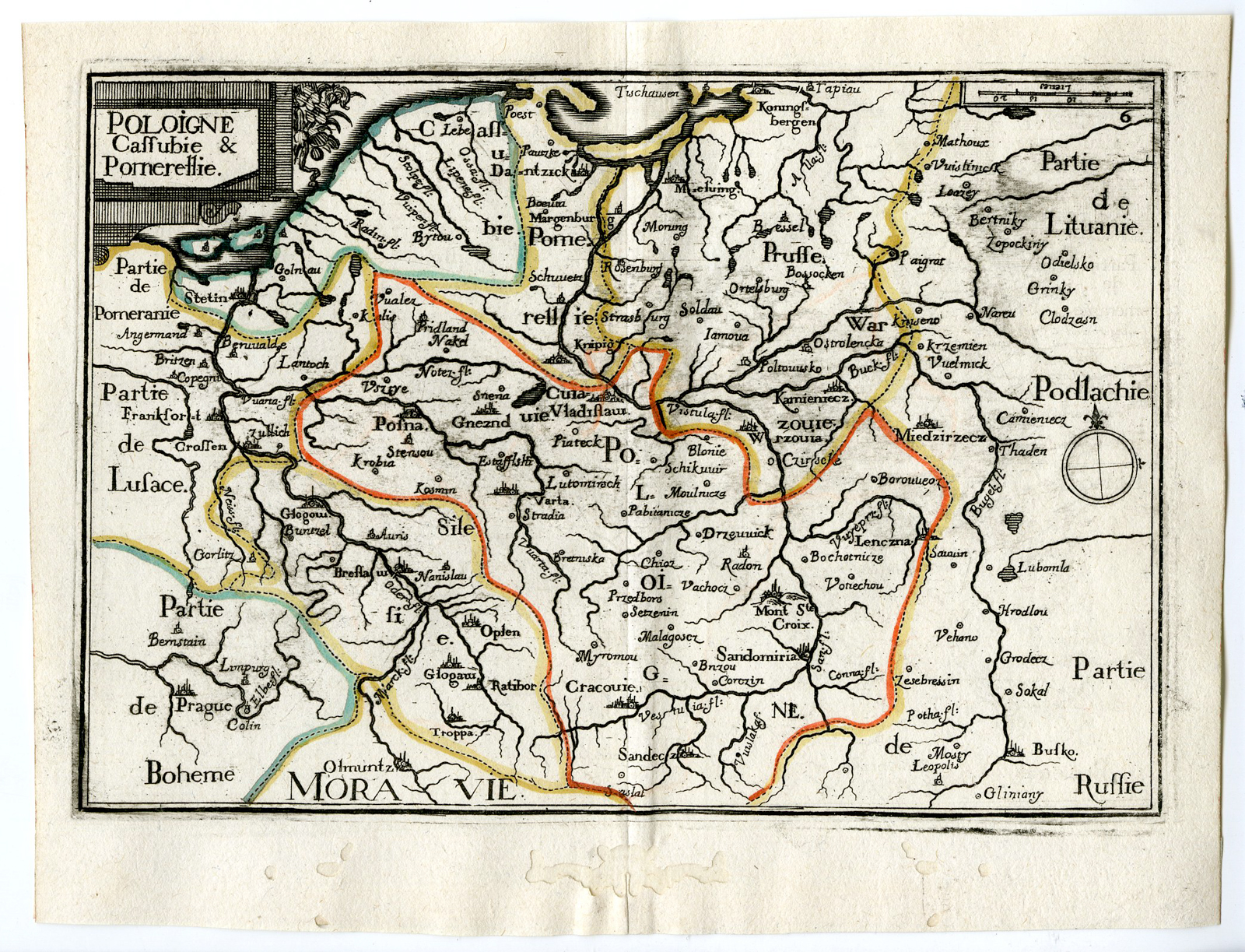 , Rare Antique Print-POLAND-POMERELIA-KASHUBIA-POLOIGNE-Tassin-de Fer-1644, Pictura Antique Prints
