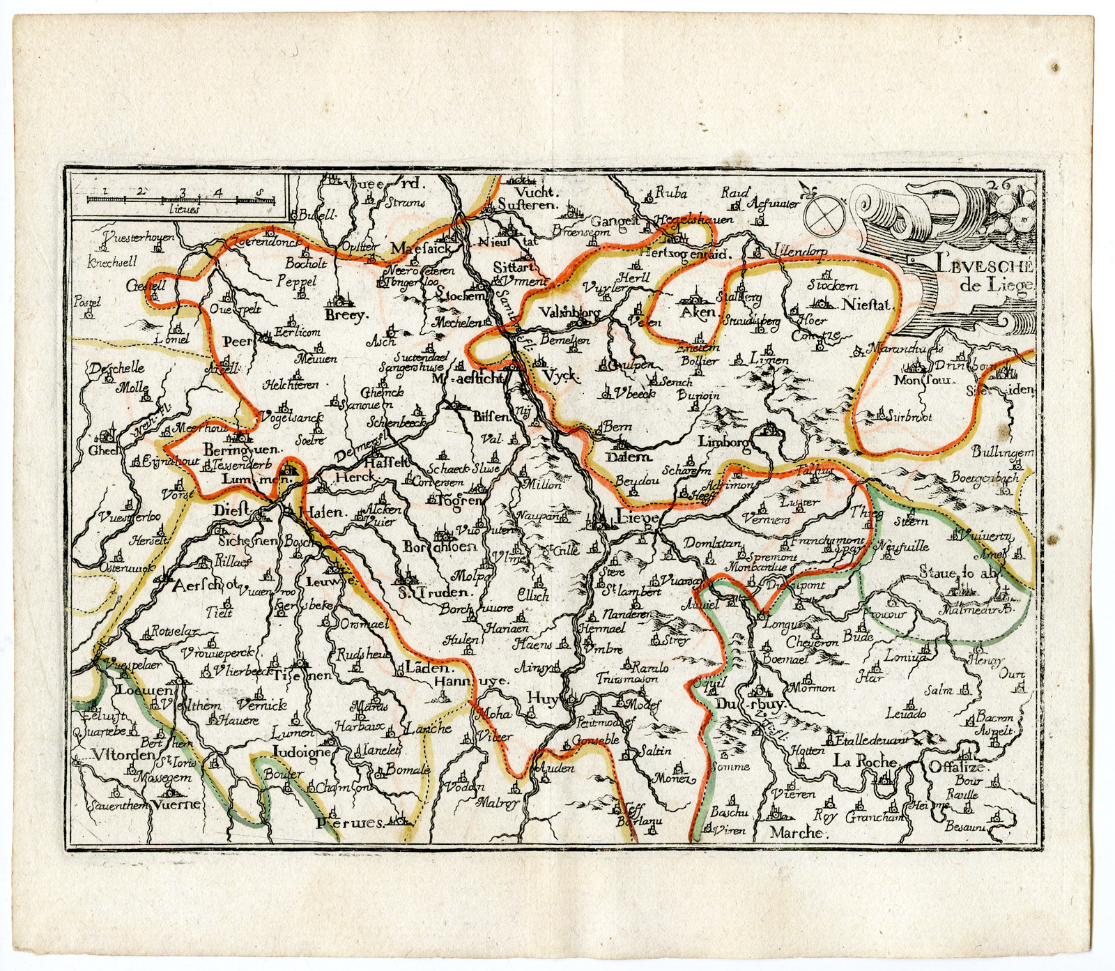 , Rare Antique Print-LUIK-LIEGE-BELGIUM-Tassin-de Fer-1644, Pictura Antique Prints