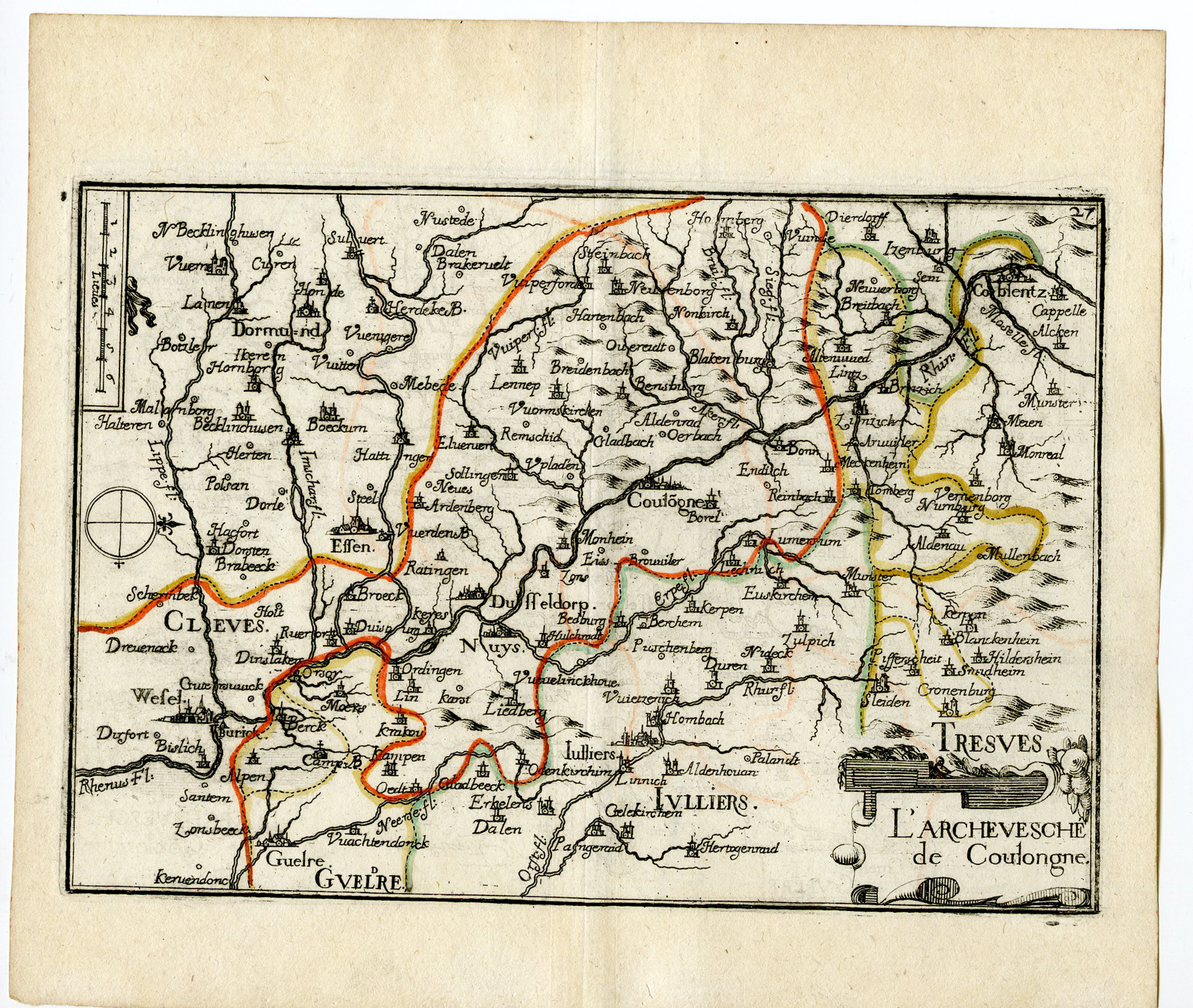 , Rare Antique Print-K?LN-COLOGNE-COULONGNE-GERMANY-Tassin-de Fer-1644, Pictura Antique Prints