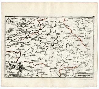 Rare Antique Print-THURINGEN-TURINGE-GERMANY-Tassin-de Fer-1644