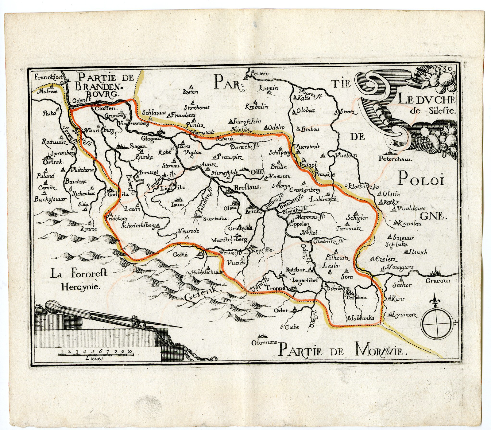 , Rare Antique Print-SILESIA-POLAND-GERMANY-Tassin-de Fer-1644, Pictura Antique Prints