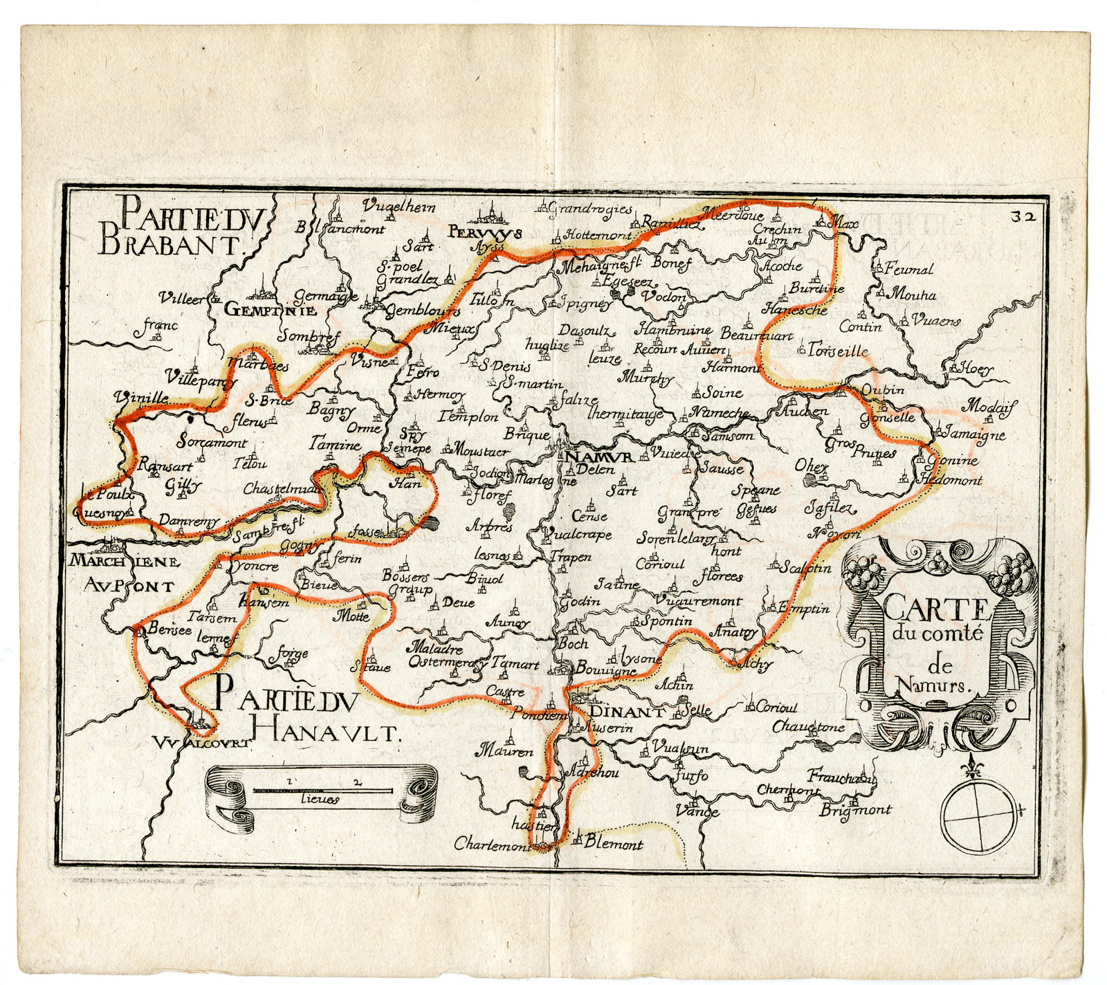 , Rare Antique Print-NAMEN-NAMURS-BELGIUM-Tassin-de Fer-1644, Pictura Antique Prints