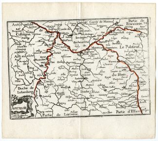 Rare Antique Print-AUSTRASIA-AUSTRASIE-FRANCE-GERMANY-Tassin-de Fer-1644