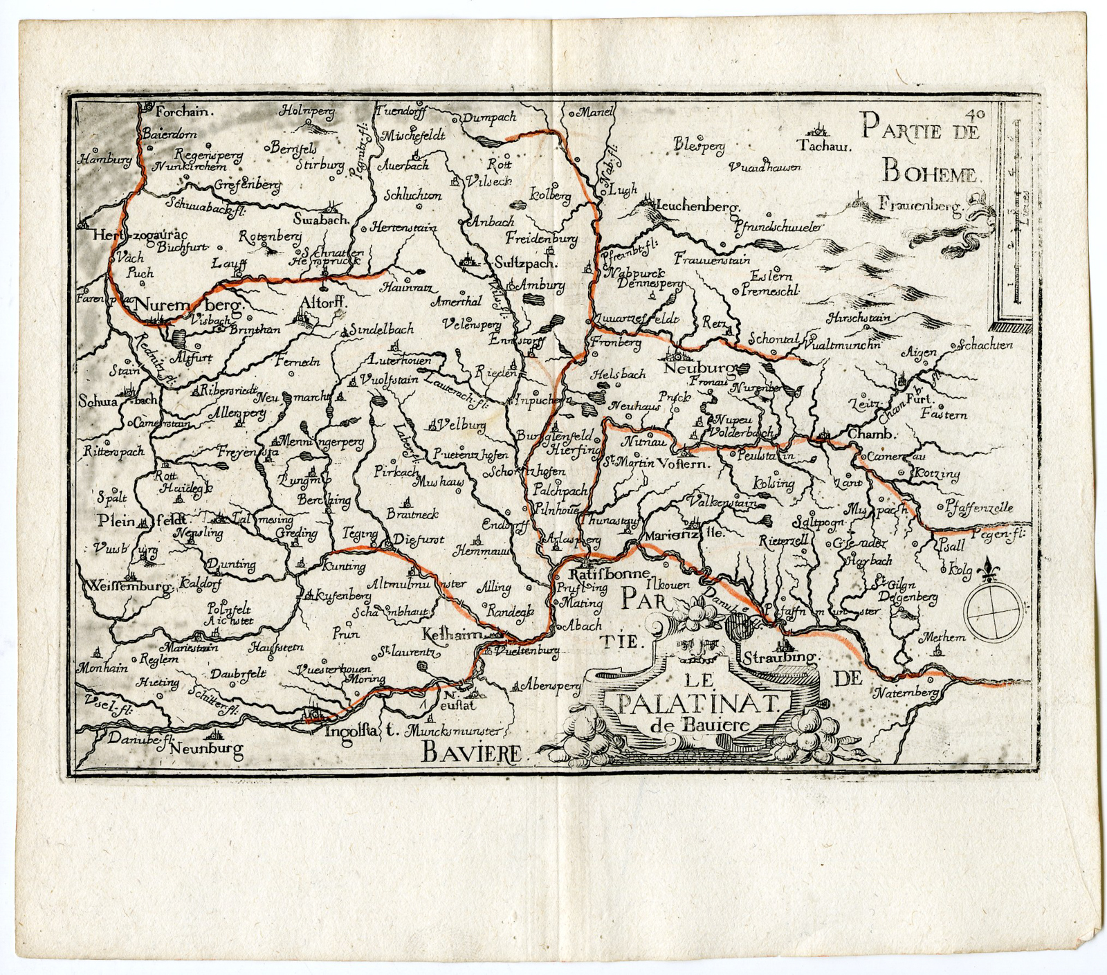 , Rare Antique Print-BAVARIA-PALATINATE-PFALZ-GERMANY-Tassin-de Fer-1644, Pictura Antique Prints