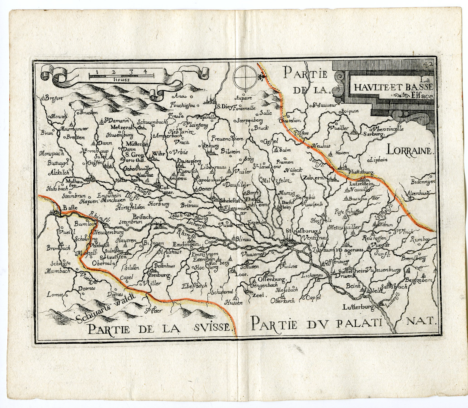 , Rare Antique Print-ALSACE-LORRAINE-FRANCE-Tassin-de Fer-1644, Pictura Antique Prints