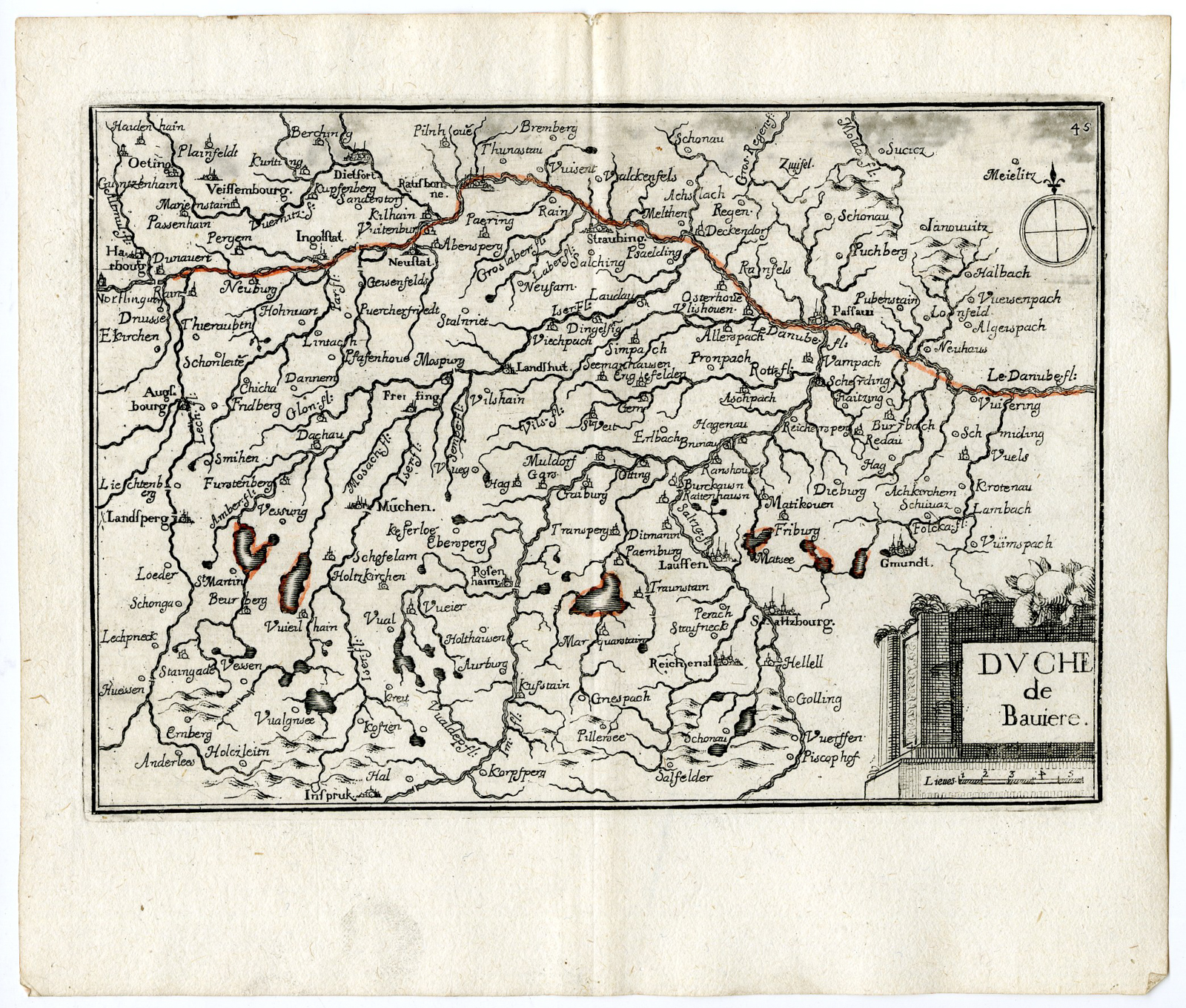 , Rare Antique Print-BAVARIA-BAVARIE-BAYERN-GERMANY-Tassin-de Fer-1644, Pictura Antique Prints