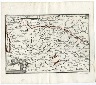 Rare Antique Print-SWABIA-SUAUBE-SCHWABEN-GERMANY-Tassin-de Fer-1644
