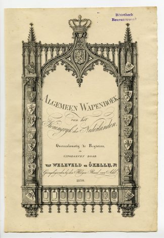 Antique Print-TITLE PAGE-HERALDRY-NOBILITY-NETHERLANDS-Weleveld-1830