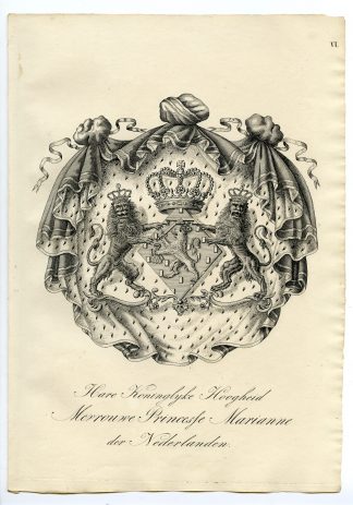 Antique Print-COAT OF ARMS-PRINCES MARIANNE-NETHERLANDS-Weleveld-1830