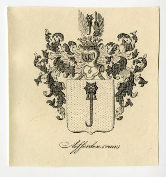 Antique Print-COAT OF ARMS-FAMILY CREST-VAN AEFFERDEN-AFFERDEN-Weleveld-1830