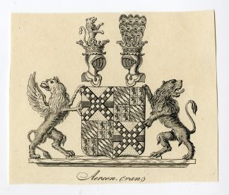 Antique Print-COAT OF ARMS-FAMILY CREST-VAN AERSEN-AARSEN-Weleveld-1830