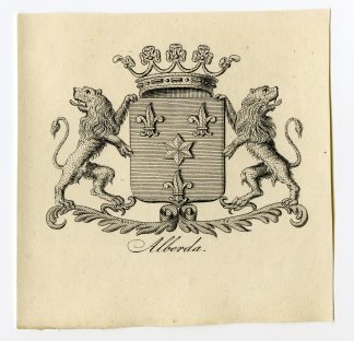 Antique Print-COAT OF ARMS-FAMILY CREST-ALBERDA-Weleveld-1830