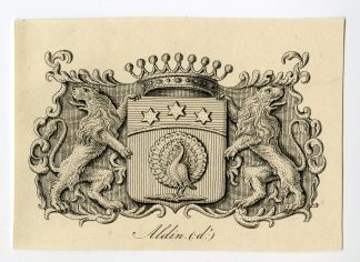 Antique Print-COAT OF ARMS-FAMILY CREST-D'ALDIN-Weleveld-1830