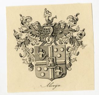 Antique Print-COAT OF ARMS-FAMILY CREST-ALEWIJN-Weleveld-1830