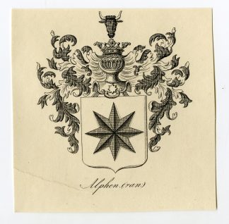 Antique Print-COAT OF ARMS-FAMILY CREST-VAN ALPHEN-ALPEN-Weleveld-1830