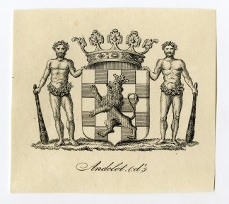Antique Print-COAT OF ARMS-FAMILY CREST-D'ANDELOT-Weleveld-1830