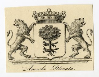 Antique Print-COAT OF ARMS-FAMILY CREST-ARAZOLA DEONATA-Weleveld-1830