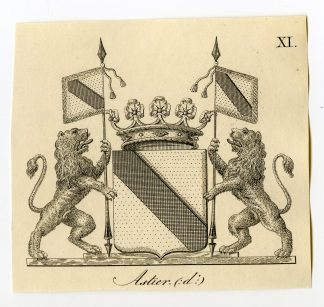 Antique Print-COAT OF ARMS-FAMILY CREST-D'ASTIER-Weleveld-1830