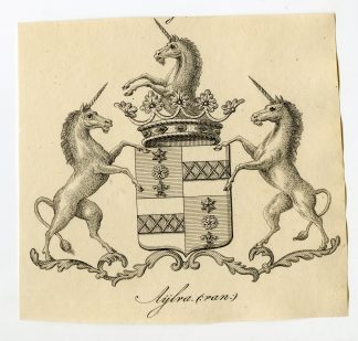 Antique Print-COAT OF ARMS-FAMILY CREST-VAN AIJLVA-Weleveld-1830
