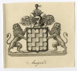 Antique Print-COAT OF ARMS-FAMILY CREST-D'AUXIJ-Weleveld-1830