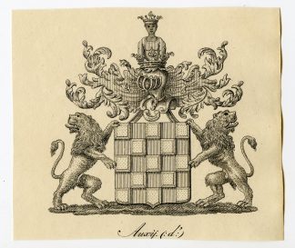 Antique Print-COAT OF ARMS-FAMILY CREST-D'AUXIJ-Weleveld-1830