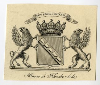 Antique Print-COAT OF ARMS-FAMILY CREST-DE LA BARNE DE FLANDRE-Weleveld-1830