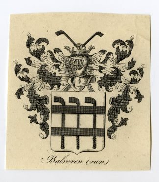 Antique Print-COAT OF ARMS-FAMILY CREST-VAN BALVEREN-Weleveld-1830