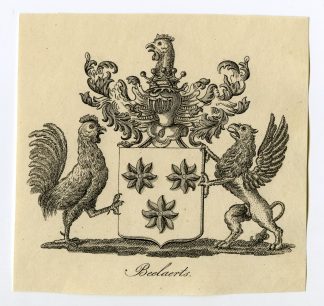 Antique Print-COAT OF ARMS-FAMILY CREST-BEELAERTS-BEELAARTS-Weleveld-1830