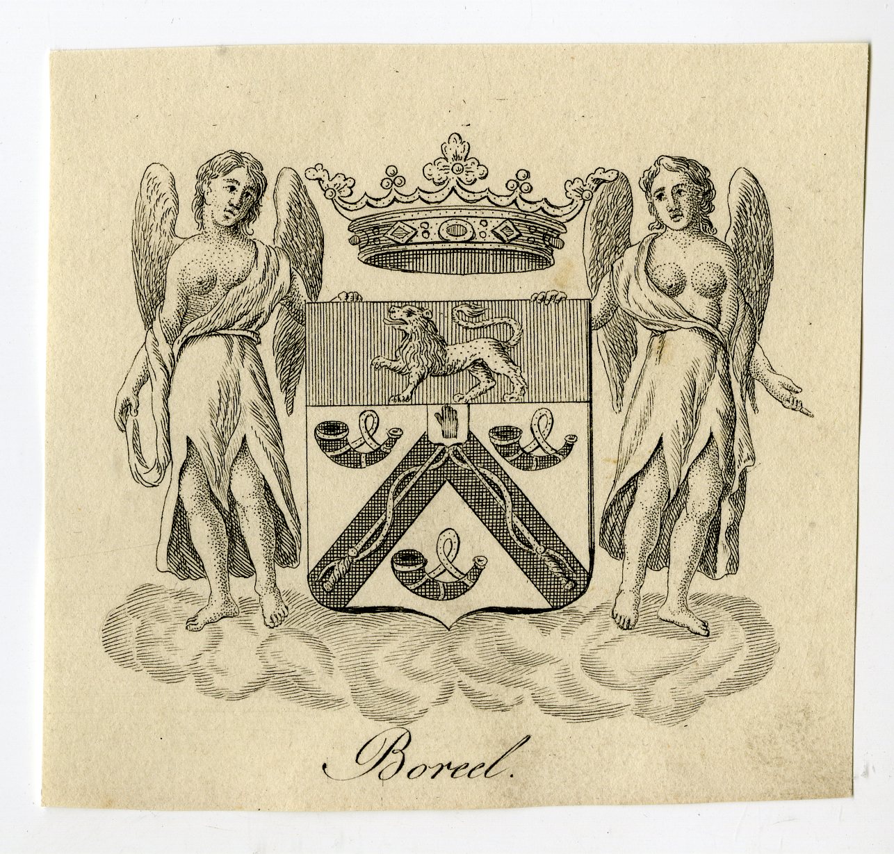, Antique Print-COAT OF ARMS-FAMILY CREST-BOREEL-Weleveld-1830, Pictura Antique Prints