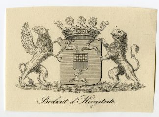 Antique Print-COAT OF ARMS-FAMILY CREST-BORLUUT-HOOGSTRATE-Weleveld-1830