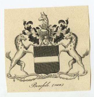 Antique Print-COAT OF ARMS-FAMILY CREST-VAN BORSFELE-Weleveld-1830