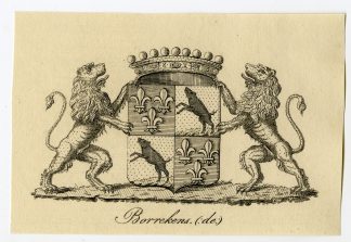 Antique Print-COAT OF ARMS-FAMILY CREST-DE BORREKENS-Weleveld-1830