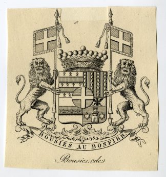 Antique Print-COAT OF ARMS-FAMILY CREST-DE BOUSIES-Weleveld-1830